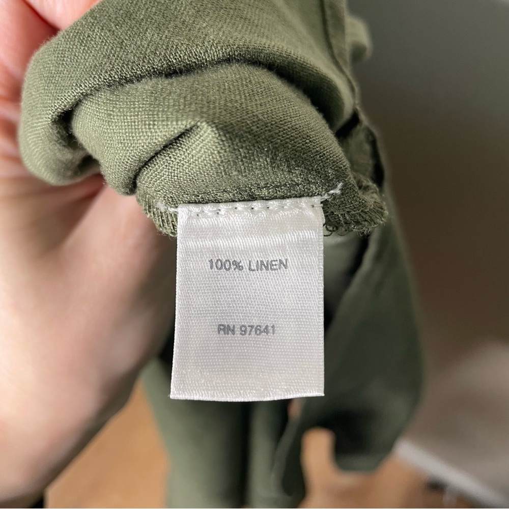 J. Jill Love Linen Moss Green Sleeveless Lagenlook Maxi Dress, XL - Picture 5 of 7